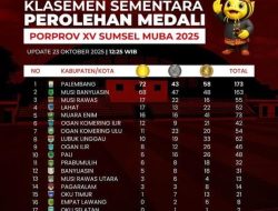 Update Porprov XV, Palembang Salip Perolehan Medali Muba, Rubi Indiarta : Kontingen Kami Mental Juara