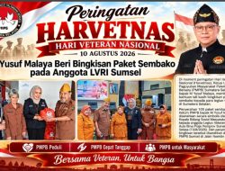 Peringatan Harvetnas, Yusuf Malaya Beri BIngkisan Paket Sembako pada Anggota LVRI Sumsel